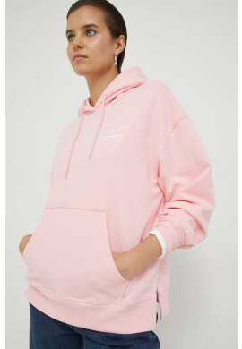 Tommy Jeans Суичър в розово с качулка с изчистен дизайн - Pepit.bg