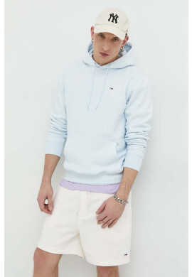 Tommy Jeans Суичър в синьо с качулка с изчистен дизайн - Pepit.bg