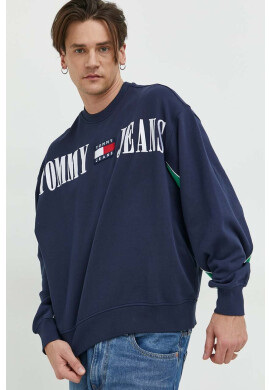Tommy Jeans Суичър в тъмносиньо с апликация - Pepit.bg