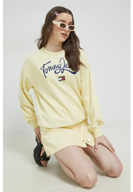 Tommy Jeans Суичър в жълто с апликация - Pepit.bg