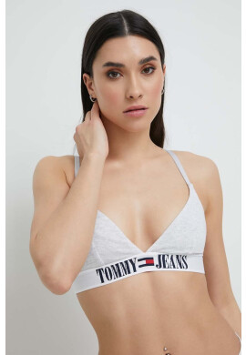 Tommy Jeans Сутиен в сиво с изчистен дизайн - Pepit.bg