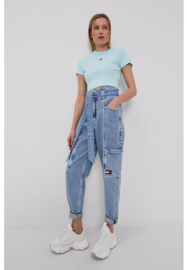 Tommy Jeans Тениска дамска в тюркоазено - Pepit.bg