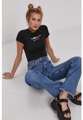 Tommy Jeans Тениска дамска в черно - Pepit.bg