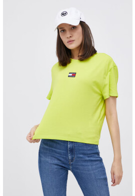 Tommy Jeans Тениска дамска в зелено - Pepit.bg