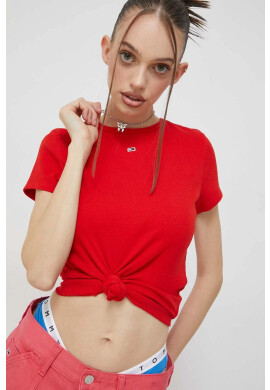 Tommy Jeans Тениска в червено - Pepit.bg