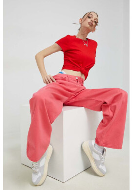 Tommy Jeans Тениска в червено - Pepit.bg