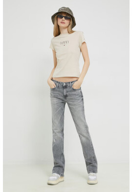 Tommy Jeans Тениска в бежово - Pepit.bg