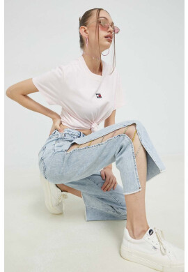 Tommy Jeans Тениска в розово - Pepit.bg