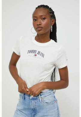 Tommy Jeans Тениска в бежово - Pepit.bg