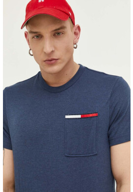 Tommy Jeans Тениска в тъмносиньо меланж на - Pepit.bg