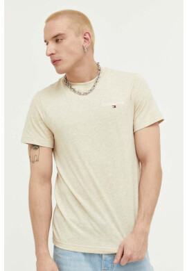Tommy Jeans Тениска в бежово меланж на - Pepit.bg