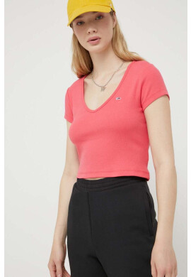 Tommy Jeans Тениска в розово - Pepit.bg