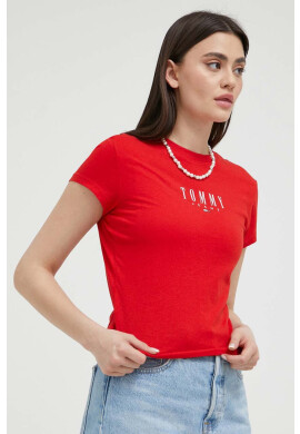 Tommy Jeans Тениска в червено - Pepit.bg