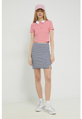 Tommy Jeans Тениска с яка в розово - Pepit.bg