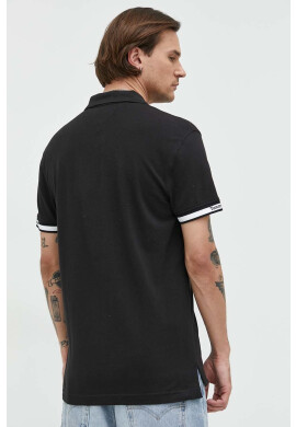 Tommy Jeans Тениска с яка в черно с апликация - Pepit.bg