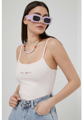 Tommy Jeans Топ дамски в розово - Pepit.bg