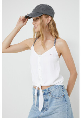Tommy Jeans Топ дамски в бяло - Pepit.bg