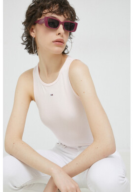 Tommy Jeans Топ дамски в розово - Pepit.bg