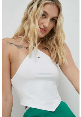 Tommy Jeans Топ дамски в бяло - Pepit.bg