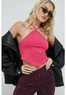Tommy Jeans Топ дамски в розово - Pepit.bg
