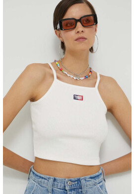 Tommy Jeans Топ дамски в бежово - Pepit.bg