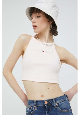 Tommy Jeans Топ дамски в розово - Pepit.bg