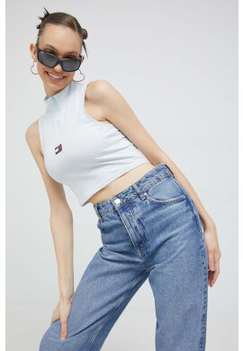 Tommy Jeans Топ дамски в синьо - Pepit.bg
