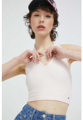 Tommy Jeans Топ дамски в розово - Pepit.bg