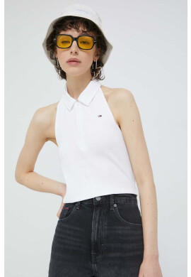 Tommy Jeans Топ дамски в бяло - Pepit.bg