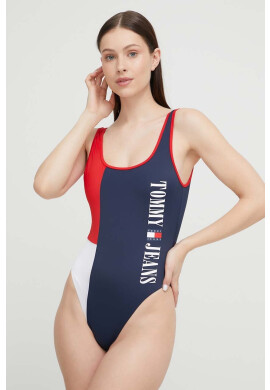 Tommy Jeans Цял бански в тъмносиньо с мека чашка - Pepit.bg