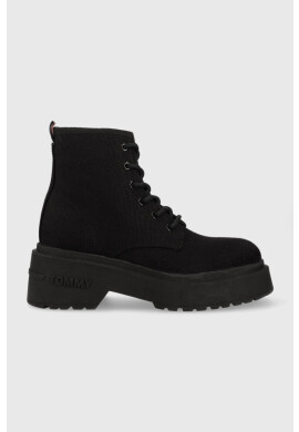 Tommy Jeans Боти LACE UP FESTIV BOOTS дамски в черно EN0EN02133 - Pepit.bg