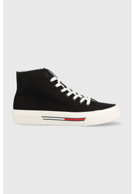 Tommy Jeans Високи кецове MID CANVAS COLOR в черно EM0EM01157 - Pepit.bg