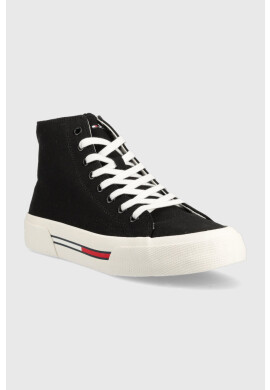 Tommy Jeans Високи кецове MID CANVAS COLOR в черно EM0EM01157 - Pepit.bg