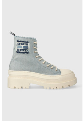 Tommy Jeans Високи кецове TJW FOXING DENIM BOOT в синьо EN0EN02348 - Pepit.bg