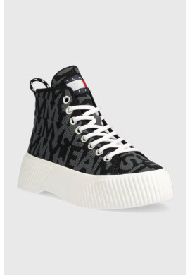 Tommy Jeans Високи кецове VULC KNITTED MC в черно EN0EN02141 - Pepit.bg