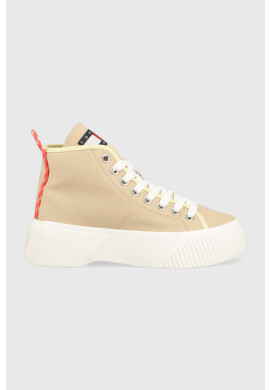Tommy Jeans Високи кецове VULC PLAT. CANVAS MC в бежово EN0EN02091 - Pepit.bg
