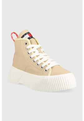 Tommy Jeans Високи кецове VULC PLAT. CANVAS MC в бежово EN0EN02091 - Pepit.bg