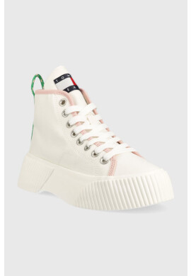 Tommy Jeans Високи кецове VULC PLAT. CANVAS MC в бяло EN0EN02091 - Pepit.bg