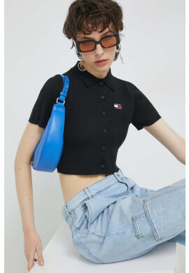 Tommy Jeans Жилетка в черно от лека материя - Pepit.bg