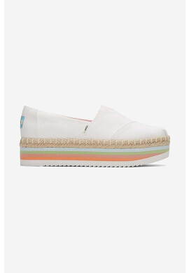 Toms Еспадрили Canvas Rainbow Platform Rope High в бяло с платформа - Pepit.bg