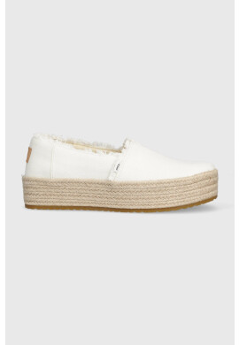 Toms Еспадрили Valencia в бяло с платформа 10019820 - Pepit.bg