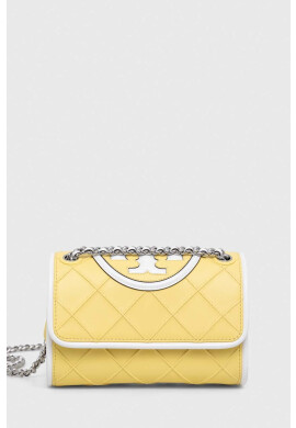 Tory Burch Кожена чанта в жълто - Pepit.bg