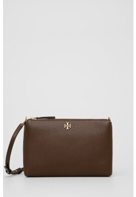 Tory Burch Кожена чанта в кафяво - Pepit.bg