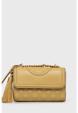 Tory Burch Кожена чанта в жълто - Pepit.bg