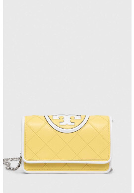 Tory Burch Кожена чанта в жълто - Pepit.bg