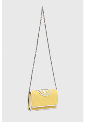 Tory Burch Кожена чанта в жълто - Pepit.bg