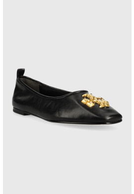 Tory Burch Кожени балеринки Eleanor Ballet в черно 141296-006 - Pepit.bg