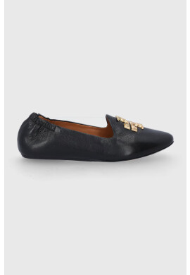 Tory Burch Кожени балеринки Eleanor Loafer дамски в черно - Pepit.bg