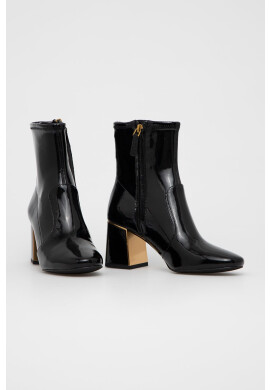 Tory Burch Кожени боти дамски в черно с висок ток - Pepit.bg