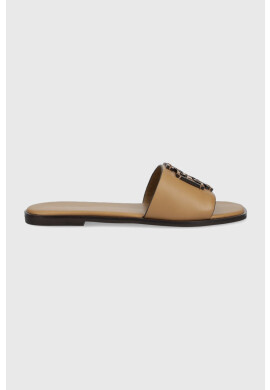 Tory Burch Кожени чехли Ines в кафяво - Pepit.bg